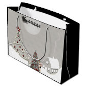 Vrolijk Kerstfeest Kerstscène LG Gift Bag Large Cadeautasje (Achterkant Gekanteld)