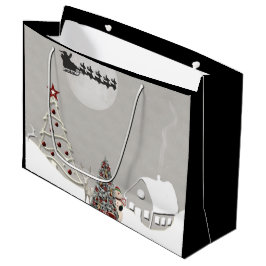 Vrolijk Kerstfeest Kerstscène LG Gift Bag Large Cadeautasje