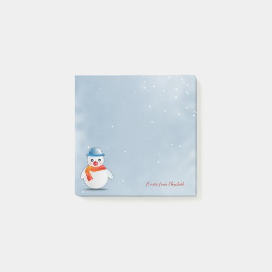 Vrolijk kerstfeest, kerstsnowman - gepersonaliseer post-it® notes (Voorkant)