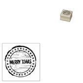 Vrolijk kerstfeest, kerststempel rubberstempel (Gestempeld)