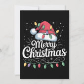 Vrolijk kerstfeest Kerstverlichting Kerstman Hoed  Feestdagenkaart (Voorkant)