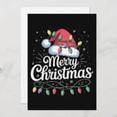 Vrolijk kerstfeest Kerstverlichting Kerstman Hoed  Feestdagenkaart (Voorkant / Achterkant)