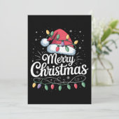 Vrolijk kerstfeest Kerstverlichting Kerstman Hoed  Feestdagenkaart (Staand voorkant)