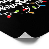 Vrolijk Kerstfeest Kerstverlichting Pyjama Familie Poster (Hoek)