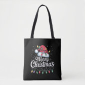 Vrolijk Kerstfeest Kerstverlichting Santa Hat Fami Tote Bag (Voorkant)