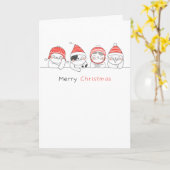 Vrolijk kerstfeest! Keukenkatten Kaart (Gele Bloem)