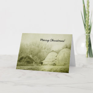 Vrolijk kerstfeest,  kijken naar Winterbarns Feestdagen Kaart