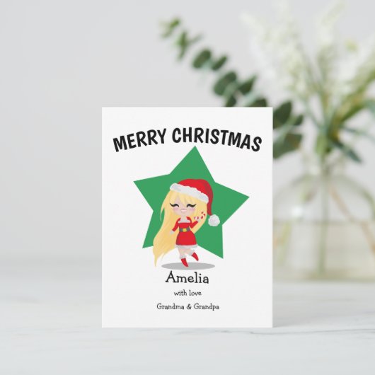 Vrolijk kerstfeest | KINDER Feestdagenkaart (Staand voorkant)