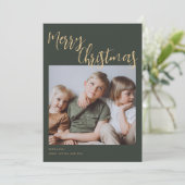 Vrolijk Kerstfeest Kinder Foto Vakantie Kaart (Staand voorkant)