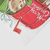 Vrolijk kerstfeest  Kitten in de brievenbus Tissuepapier (Detail)