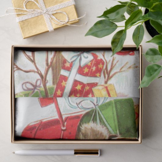 Vrolijk kerstfeest  Kitten in de brievenbus Tissuepapier (Geschenk)