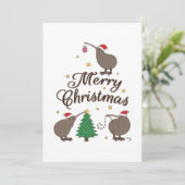 Vrolijk kerstfeest Kiwi Feestdagenkaart (Staand voorkant)
