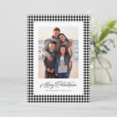 Vrolijk kerstfeest, klassiek houndstooth, foto Hol Feestdagenkaart (Staand voorkant)