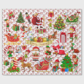 Vrolijk kerstfeest klein beetje van alles cadeaupapier (Vlak)