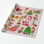 Vrolijk kerstfeest klein beetje van alles cadeaupapier (Uitgerold)