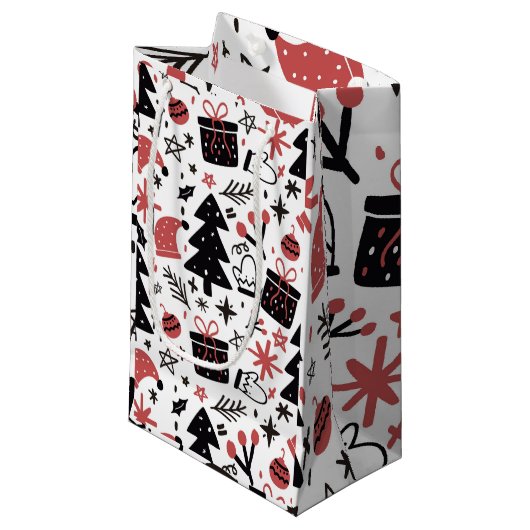 "Vrolijk kerstfeest" Klein Cadeauzakje (Voorkant Gekanteld)