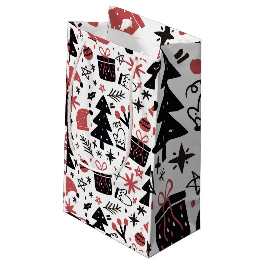 "Vrolijk kerstfeest" Klein Cadeauzakje (Achterkant Gekanteld)