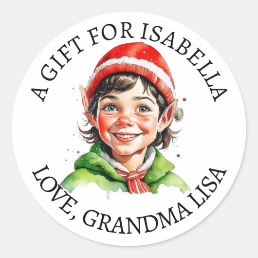 vrolijk kerstfeest |  klein meisje cadeau Labels (Voorkant)