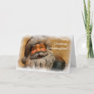 Vrolijk kerstfeest kleindochter, Santa Kaart