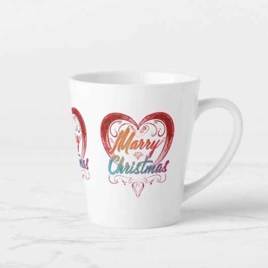 Vrolijk Kerstfeest Kleine Latte Mok, 12 oz Mok (Rechts)