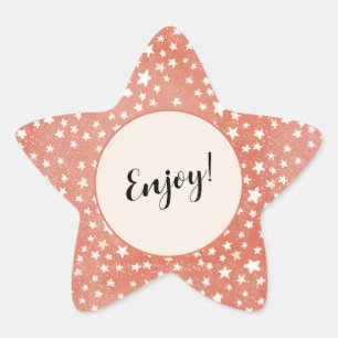 Vrolijk kerstfeest Kleine witte sterren Rood Ster Sticker