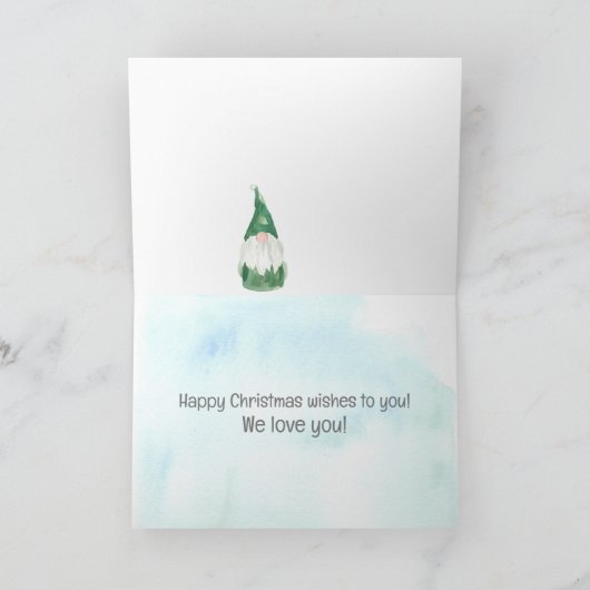 Vrolijk kerstfeest kleinzoon vakantie kabouters sn kaart (Binnen)