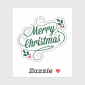 Vrolijk kerstfeest, kleurrijk vakantieschema sticker (Vel)