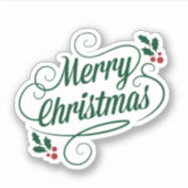 Vrolijk kerstfeest, kleurrijk vakantieschema sticker (Voorkant)