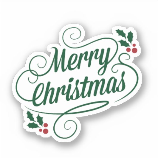 Vrolijk kerstfeest, kleurrijk vakantieschema sticker (Voorkant)