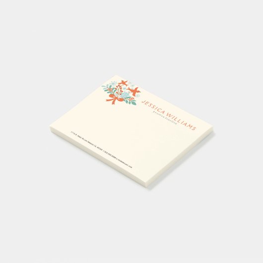 Vrolijk kerstfeest, kleurrijk Wreatvogels Post-it® Notes (Schuin)