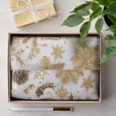 Vrolijk kerstfeest kleurrijke bessen, gouden sneeu tissuepapier (Geschenk)