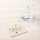 Vrolijk Kerstfeest Kleurrijke Mod Typografie Kartonnen Onderzetters (Insitu)