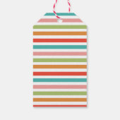 Vrolijk kerstfeest kleurrijke retro Ornamenten Cadeaulabel (Achterkant)