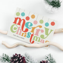 Vrolijk kerstfeest kleurrijke retro Ornamenten