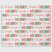 Vrolijk Kerstfeest Kleurrijke Retro Typografie Pat Cadeaupapier (Vlak)