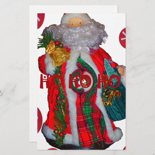 Vrolijk Kerstfeest Kleurrijke Sinterklaas Art Prin Briefpapier (Voorkant / Achterkant)