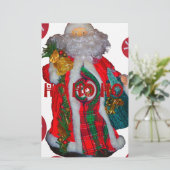 Vrolijk Kerstfeest Kleurrijke Sinterklaas Art Prin Briefpapier (Staand voorkant)