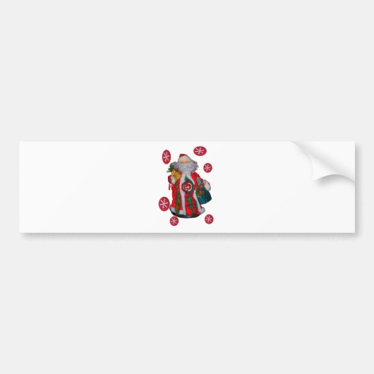 Vrolijk Kerstfeest Kleurrijke Sinterklaas Art Prin Bumpersticker (Voorkant)