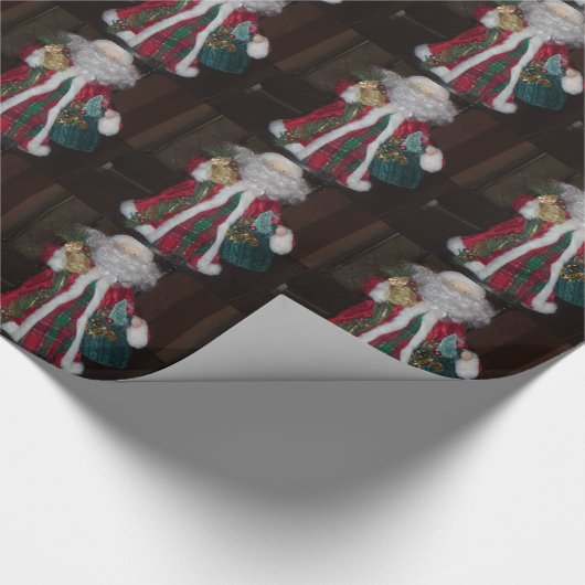 Vrolijk Kerstfeest Kleurrijke Sinterklaas Art Prin Cadeaupapier (Hoek)