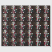 Vrolijk Kerstfeest Kleurrijke Sinterklaas Art Prin Cadeaupapier (Vlak)