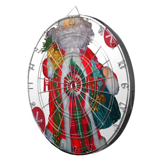 Vrolijk Kerstfeest Kleurrijke Sinterklaas Art Prin Dartbord (Voorkant Rechts)