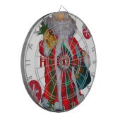 Vrolijk Kerstfeest Kleurrijke Sinterklaas Art Prin Dartbord (Voorkant Links)