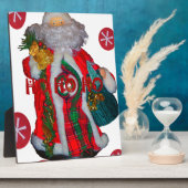 Vrolijk Kerstfeest Kleurrijke Sinterklaas Art Prin Fotoplaat (Zijkant)