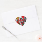 Vrolijk Kerstfeest Kleurrijke Sinterklaas Art Prin Hart Sticker (Envelop)