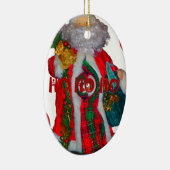 Vrolijk Kerstfeest Kleurrijke Sinterklaas Art Prin Keramisch Ornament (Rechts)