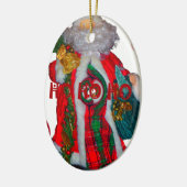 Vrolijk Kerstfeest Kleurrijke Sinterklaas Art Prin Keramisch Ornament (Links)