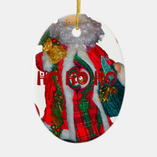 Vrolijk Kerstfeest Kleurrijke Sinterklaas Art Prin Keramisch Ornament