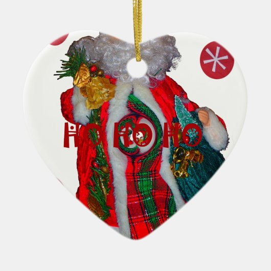Vrolijk Kerstfeest Kleurrijke Sinterklaas Art Prin Keramisch Ornament (Voorkant)