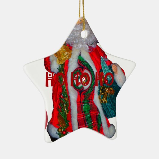 Vrolijk Kerstfeest Kleurrijke Sinterklaas Art Prin Keramisch Ornament (Rechts)