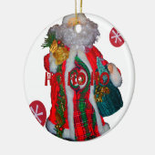 Vrolijk Kerstfeest Kleurrijke Sinterklaas Art Prin Keramisch Ornament (Links)